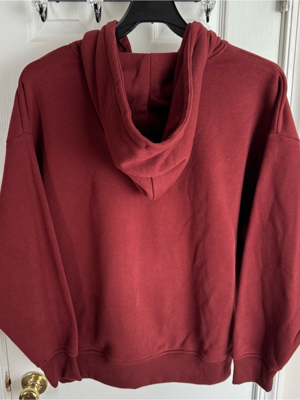 Women’s XL Oversized Full Zip Fleece Hoodie Two Way Zip Rich Cognac 16-18 - Picture 9 of 14